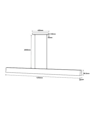 HANOK * LÁMPARA LINEAL LED 38W 3000K 110º ARENA